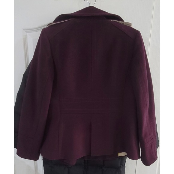 J. Crew Women's Purple Classic Double Breasted Pea-Coat Size Small - Picture 4 of 7